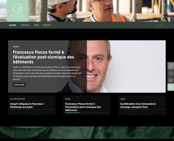 Collaboration CrÃ©ative - Site Pillet SA par OctoberCMS - rÃ©fÃ©rence web Pixinside