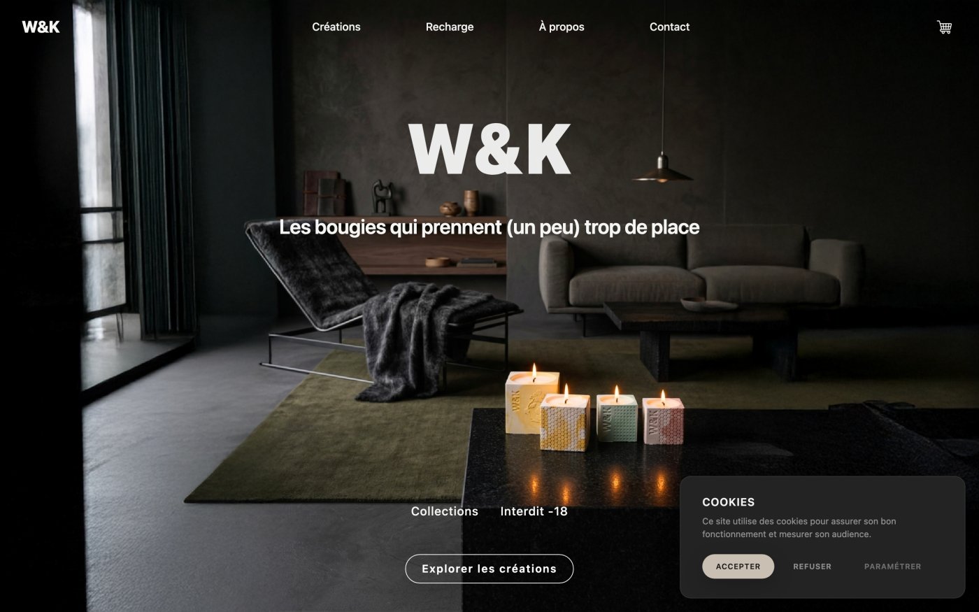 W&K — Boutique de bougies artisanales - Pixinside référence web