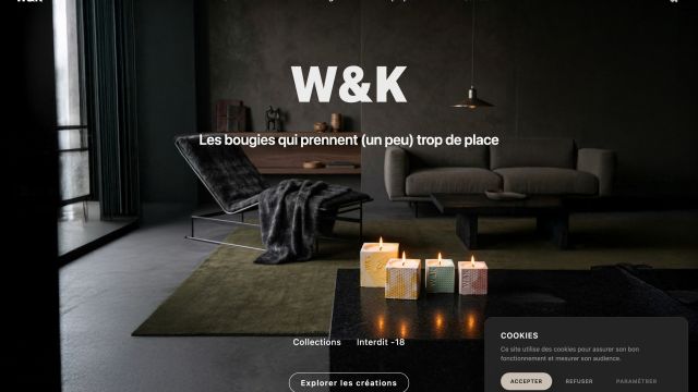 W&K — Boutique de bougies artisanales — référence web Pixinside