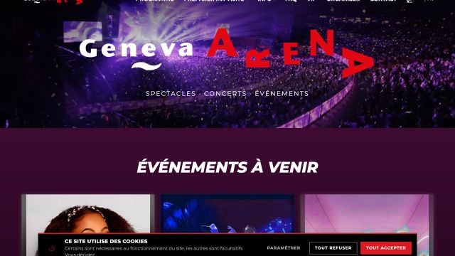 Refonte du site de la GenÃ¨ve Arena â rÃ©fÃ©rence web Pixinside