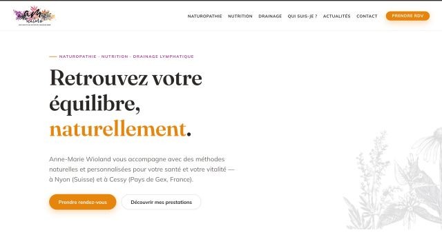 Refonte du site vitrine Am Naturo â rÃ©fÃ©rence web Pixinside